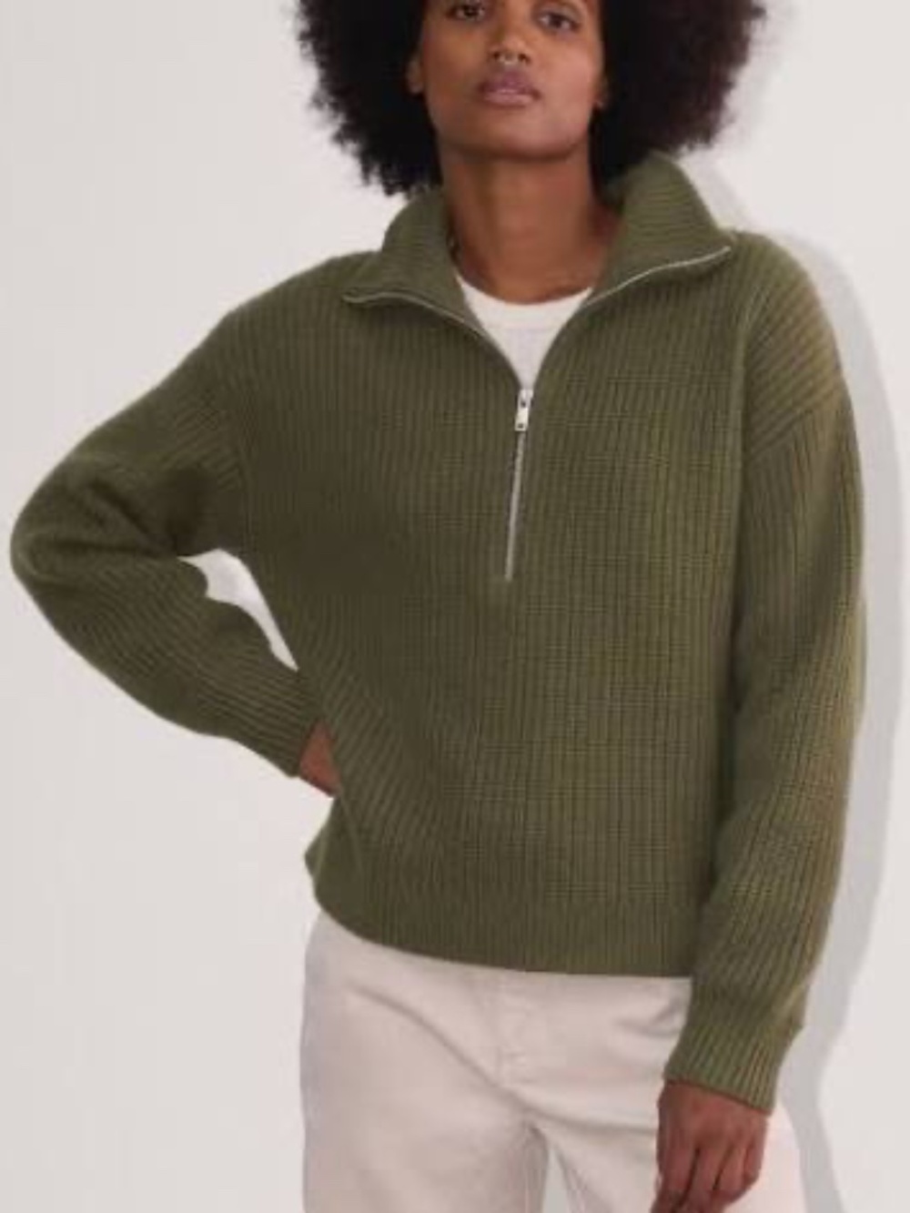 Everlane Half-Zip Sweater | Green